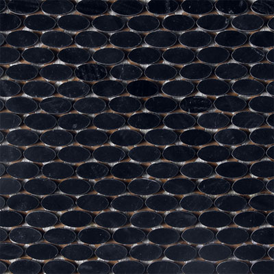 Daltile Daltile Stone a la Mod Mosaics Oval Polished - Nouveau Nero Tile & Stone