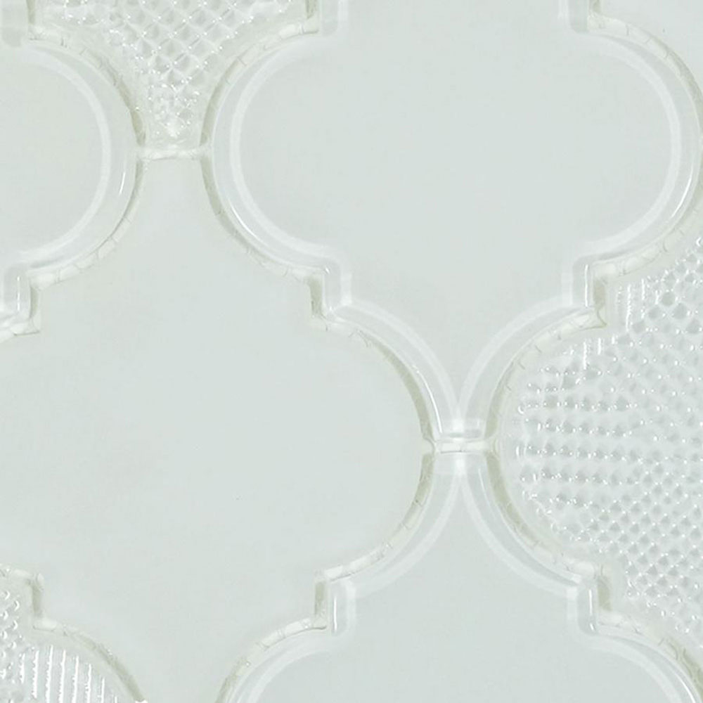 Diamond Tech Glass Diamond Tech Glass Captiva Arabesque Mosaic White Caps (Sample) Tile & Stone