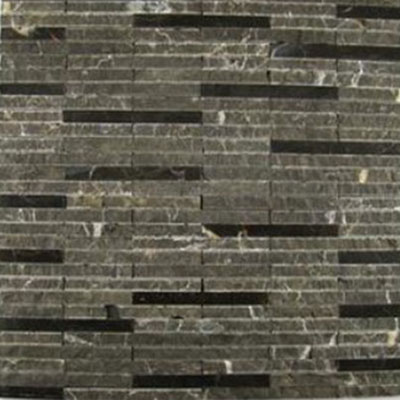 Diamond Tech Glass Diamond Tech Glass Contours Ionic Linear Polished & Chiseled Dark Emperador (Sample) Tile & Stone