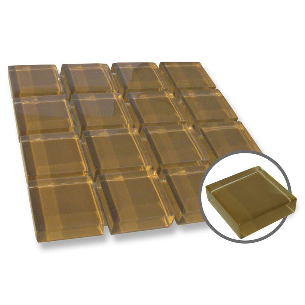 Diamond Tech Glass Diamond Tech Glass Dimension Mosaic 1 x 1 Chocolate (Sample) Tile & Stone