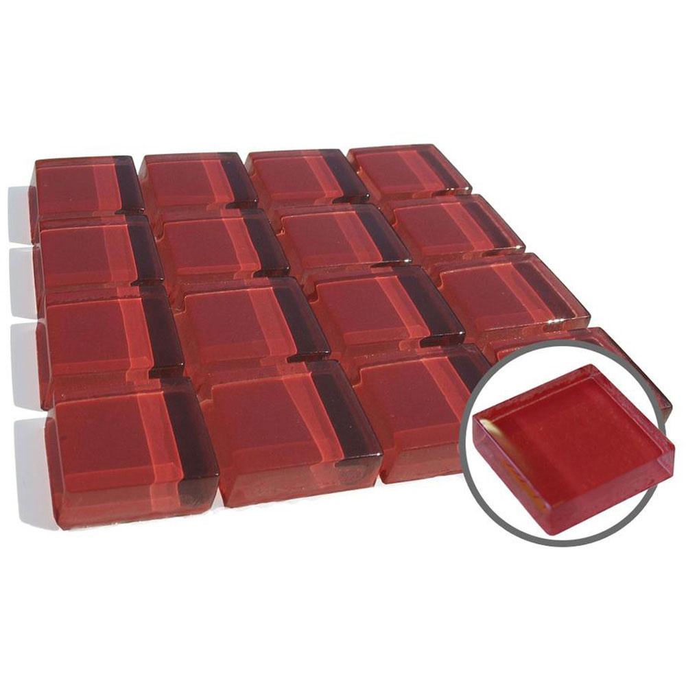 Diamond Tech Glass Diamond Tech Glass Dimension Mosaic 1 x 1 Red (Sample) Tile & Stone