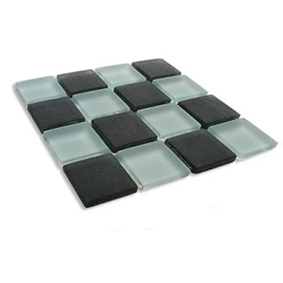 Diamond Tech Glass Diamond Tech Glass Frosted Dimension Mosaic 1 x 1 Mixes Retro (Sample) Tile & Stone