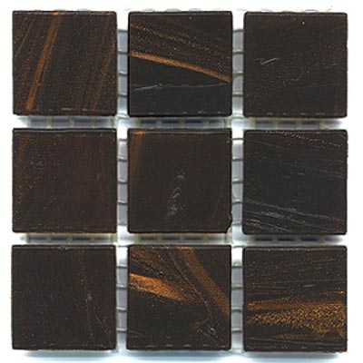 Diamond Tech Glass Diamond Tech Glass Mosaic Glass Series - Gold Veined Dark Brown (Sample) Tile & Stone
