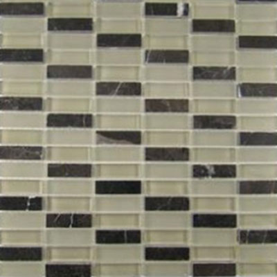 Diamond Tech Glass Diamond Tech Glass Impact 5/8 Stacked Glass & Stone Mosaic French Roast (Sample) Tile & Stone