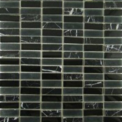 Diamond Tech Glass Diamond Tech Glass Impact 5/8 Stacked Glass & Stone Mosaic Midnight (Sample) Tile & Stone