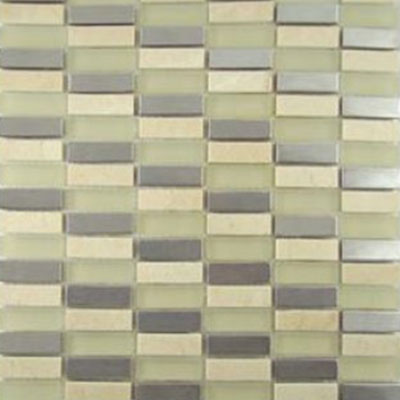 Diamond Tech Glass Diamond Tech Glass Impact 5/8 Stacked Glass & Stone & Metal Mosaic Cirrus (Sample) Tile & Stone