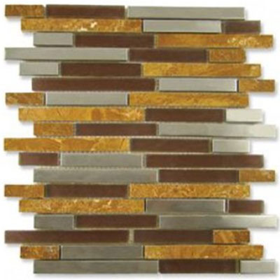Diamond Tech Glass Diamond Tech Glass Impact 5/8 Staggered Glass & Stone & Metal Mosaic Parchment Staggered (Sample) Tile & Stone