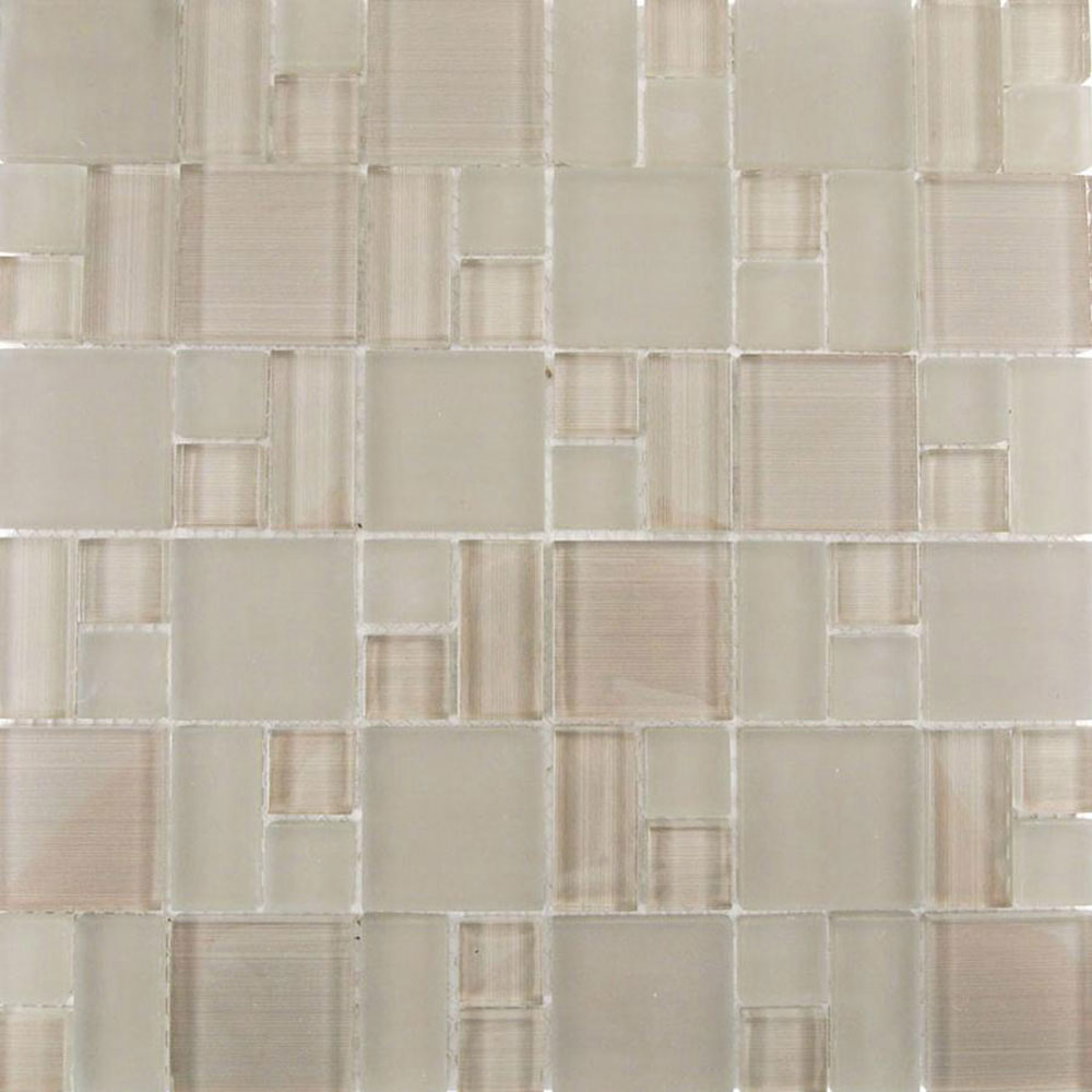 Diamond Tech Glass Diamond Tech Glass Linen Block Mosaic Smoke (Sample) Tile & Stone