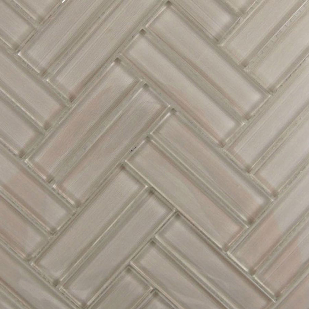 Diamond Tech Glass Diamond Tech Glass Linen Chevron Mosaic Smoke (Sample) Tile & Stone