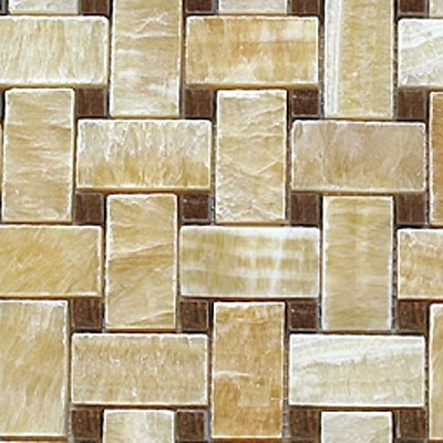 Diamond Tech Glass Diamond Tech Glass Stone Series Basketweave Honey/Timber Dot (Sample) Tile & Stone