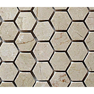 Diamond Tech Glass Diamond Tech Glass Stone Series Hexagon Honed Mosaic Crema Marfil (Sample) Tile & Stone