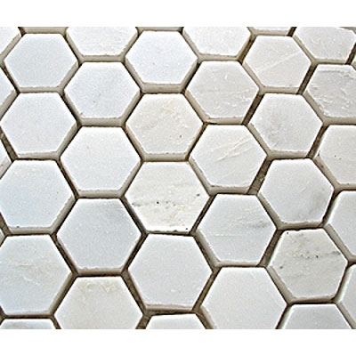 Diamond Tech Glass Diamond Tech Glass Stone Series Hexagon Honed Mosaic White Statuary (Sample) Tile & Stone