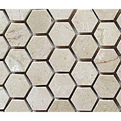 Diamond Tech Glass Diamond Tech Glass Stone Series Hexagon Polished Mosaic Crema Marfil (Sample) Tile & Stone