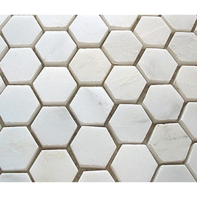 Diamond Tech Glass Diamond Tech Glass Stone Series Hexagon Polished Mosaic White Statuary (Sample) Tile & Stone