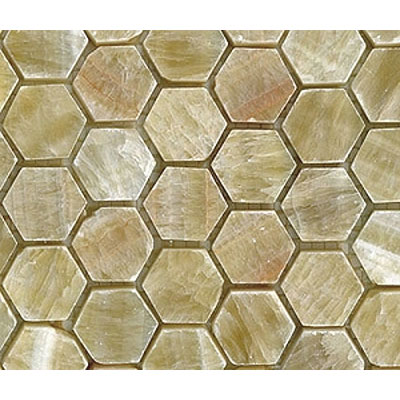 Diamond Tech Glass Diamond Tech Glass Stone Series Hexagon Tumbled Mosaic Honey Onyx (Sample) Tile & Stone