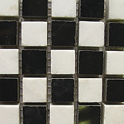 Diamond Tech Glass Diamond Tech Glass Stone Series 5/8 Polished Mosaic White Statuary/Black (Sample) Tile & Stone