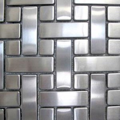 Diamond Tech Glass Diamond Tech Glass Metal Series Mosaic Basketweave (Sample) Tile & Stone