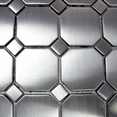 Diamond Tech Glass Diamond Tech Glass Metal Series Mosaic Octagon Dots (Sample) Tile & Stone