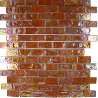 Diamond Tech Glass Diamond Tech Glass Vista 3/4 x 1 5/8 Iridescent Mosaic Relic Brown (Sample) Tile & Stone