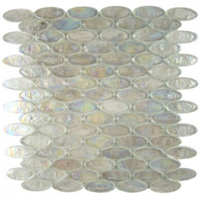 Diamond Tech Glass Diamond Tech Glass Vista 2 x 3/4 Oval Iridescent Mosaic Restful (Sample) Tile & Stone