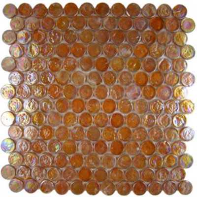 Diamond Tech Glass Diamond Tech Glass Vista 7/8 Round Iridescent Mosaic Relic Brown (Sample) Tile & Stone
