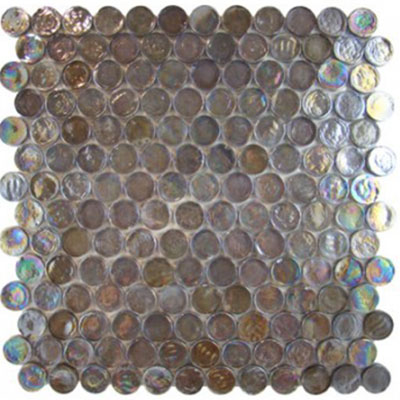 Diamond Tech Glass Diamond Tech Glass Vista 7/8 Round Iridescent Mosaic Harbor Mist (Sample) Tile & Stone