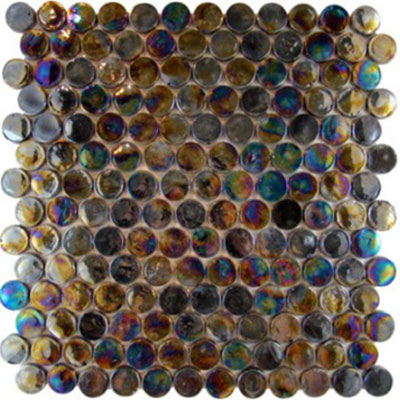 Diamond Tech Glass Diamond Tech Glass Vista 7/8 Round Iridescent Mosaic Cocoon (Sample) Tile & Stone
