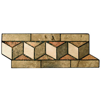 Stone Collection Stone Collection Mexican Travertine Decorative Borders Chevron Tile & Stone