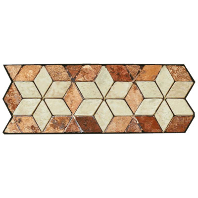 Stone Collection Stone Collection Mexican Travertine Decorative Borders Star Rust Tile & Stone