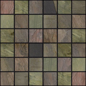 Stone Collection Stone Collection Indian Tumbled Slate 2 x 2 Mosaic Multiselect Tile & Stone
