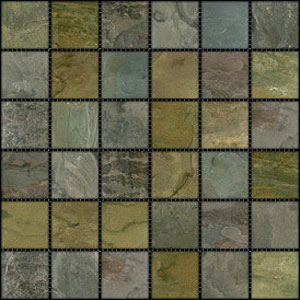 Stone Collection Stone Collection Indian Tumbled Slate 2 x 2 Mosaic Sandalwood Tile & Stone