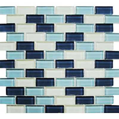 Interceramic Interceramic Interglass Shimmer Blends Mosaic 1 x 2 Arctic Tile & Stone