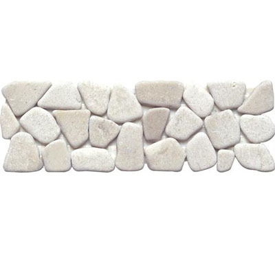 Interceramic Interceramic Pebble Stones Listel Mosaic 4 x 12 White Tile & Stone
