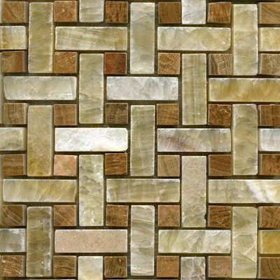 Maestro Mosaics Maestro Mosaics Stone Basketweave Mosaic Honey Onyx Timber Tile & Stone