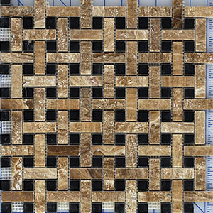 Maestro Mosaics Maestro Mosaics Stone Basketweave Mosaic Palace Onyx Black Tile & Stone