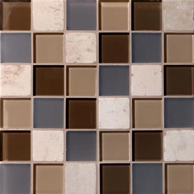 Mannington Mannington Accent Gallery Glass & Stone Blends 2 x 2 Mosaic Java Blend (Sample) Tile & Stone