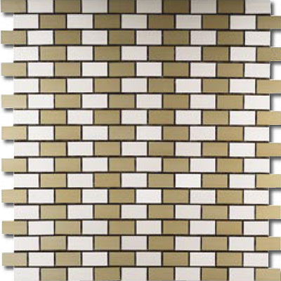 Metal Border Metal Border Pure Metal Brick Staggered Mosaic 1 x 2 Crema Tile & Stone