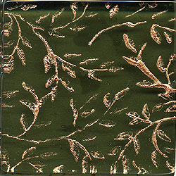 Miila Studios Miila Studios Glass Deco Series - Flora 1 x 12 Olive Green Gold Tile & Stone