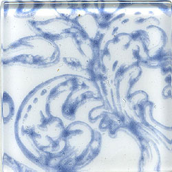 Miila Studios Miila Studios Glass Deco Series - Victorian 1 x 6 White Blue Tile & Stone