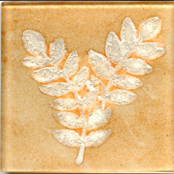 Miila Studios Miila Studios Elements Glass Tile 4 x 4 Fern2 Apricot/Silver Tile & Stone