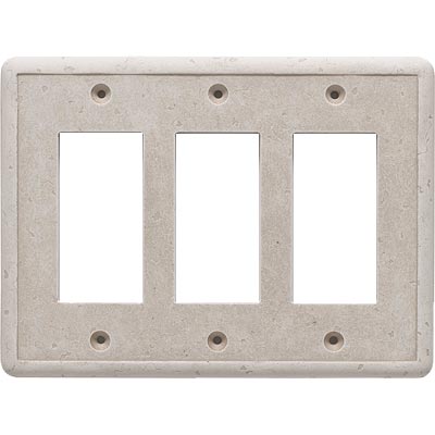Questech Questech Dorset Switch Plates - Travertine Triple GFCI Tile & Stone