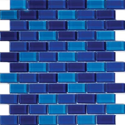 Tesoro Tesoro Aqua Blends 1 x 2 Crystal Mosaics Cyprus Tile & Stone