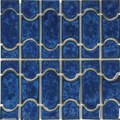 Tesoro Tesoro Botanical Mosaic Lake Blue Tile & Stone