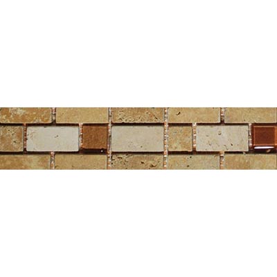 Tesoro Tesoro Decorative Collection - Mersin 2.5 x 10 Listello Giallo Beige Copper Glass #81 Tile & Stone