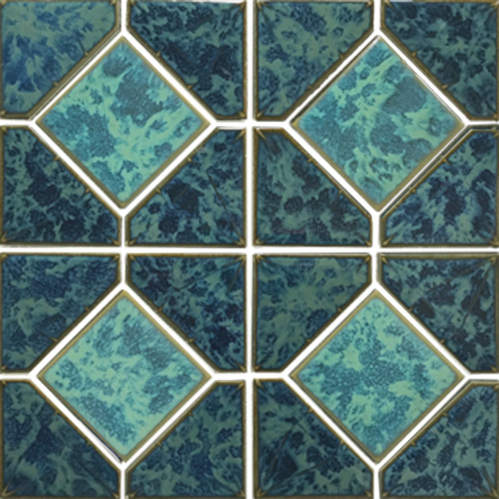 Tesoro Tesoro Diamond Reflection Mosaic Gulf Blue Tile & Stone