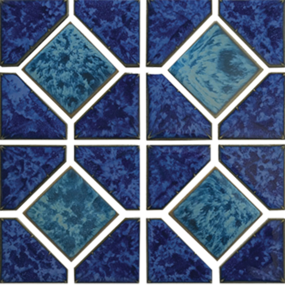 Tesoro Tesoro Diamond Reflection Mosaic Pacific Blue Tile & Stone