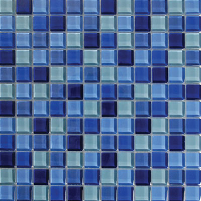 Tesoro Tesoro Glass Mosaic - Aqua Color Blend 1 x 1 Bali Tile & Stone