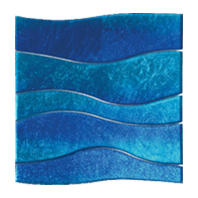 Tesoro Tesoro Terra Bella Wave Mosaic Blue Aqua Wave Tile & Stone