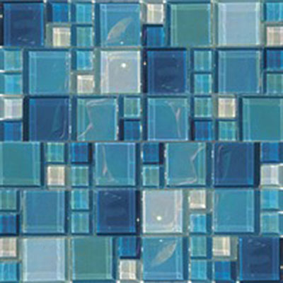 Tesoro Tesoro Lux Aqua Random Mosaic Shimmer Tile & Stone