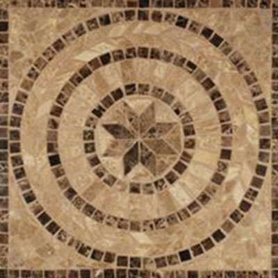 Tesoro Tesoro Square Polished Medallion 24 x 24 Marble and Travertine Bari Tile & Stone